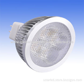 Dimmable 4x1 MR16 LED Spotlight Bulbs, 12V AC/DC, Pure Aluminum, CE and RoHS, Whole Lens GU5.3